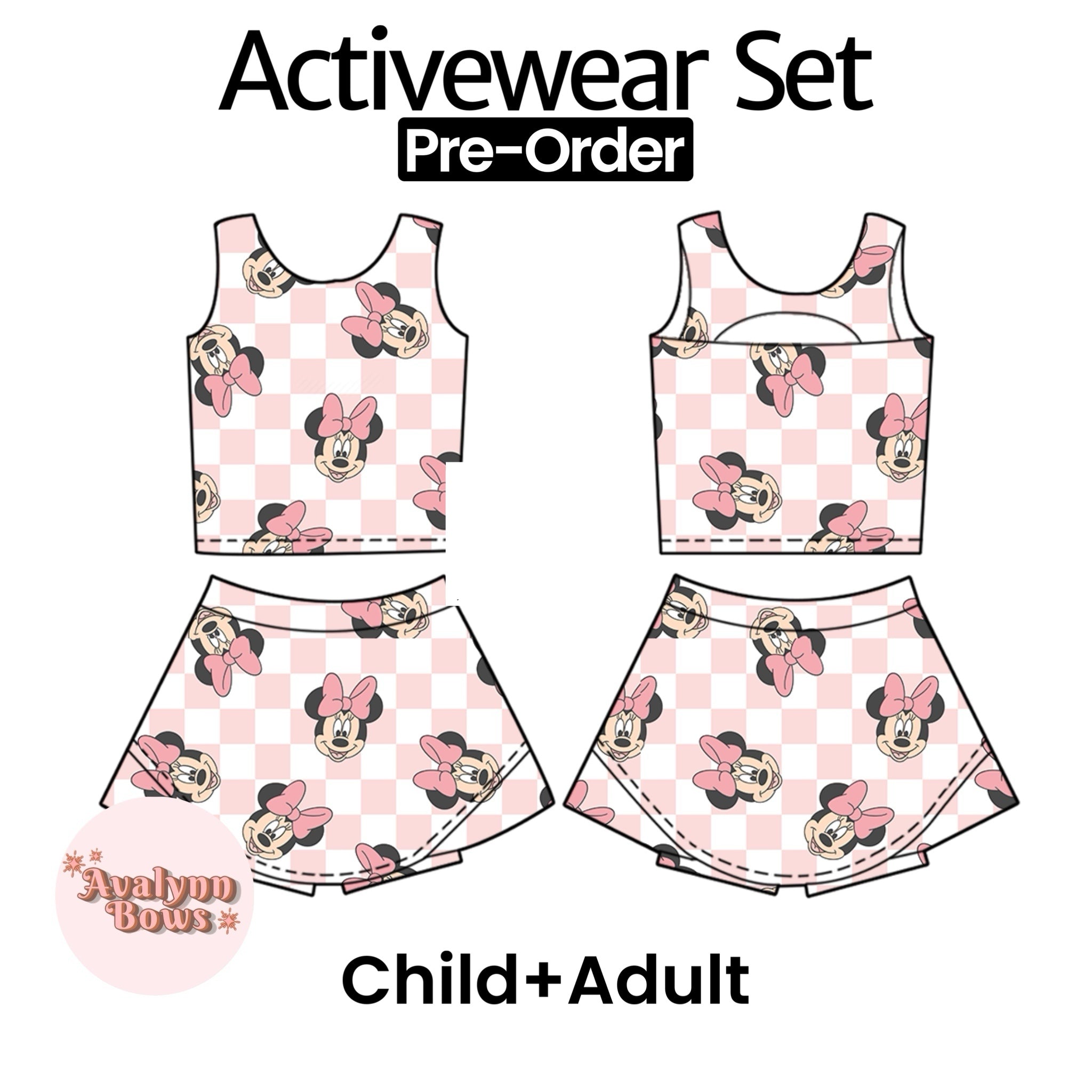Checkered Mouse | Activewear Set Preorder Ships Late July