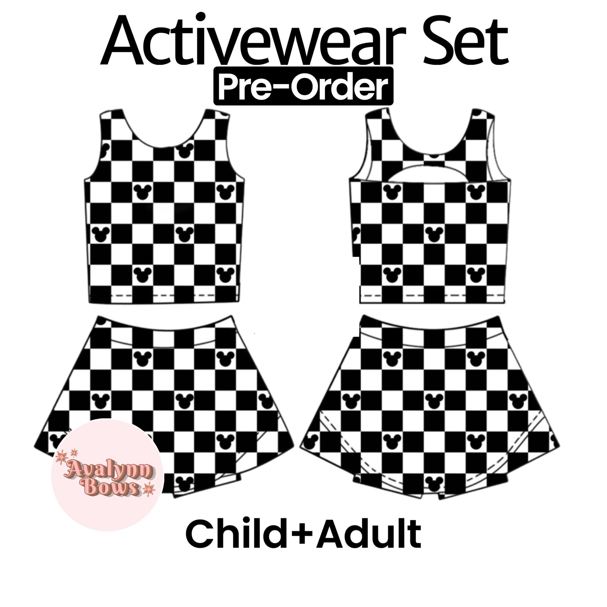 Checkered Mouse | Activewear Set Preorder Ships Late July