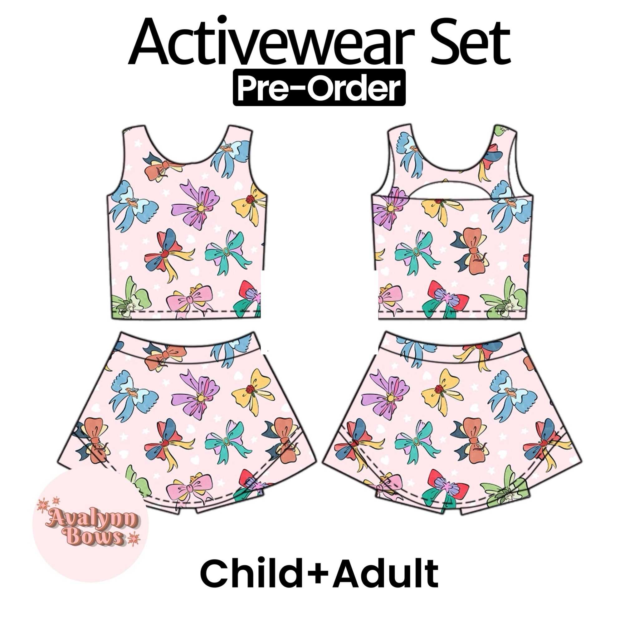 Princesses Bows | Activewear Set Preorder Ships Late July
