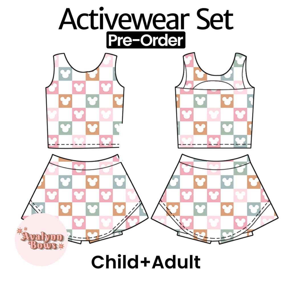 Checkered Mouse | Activewear Set Preorder Ships Late July
