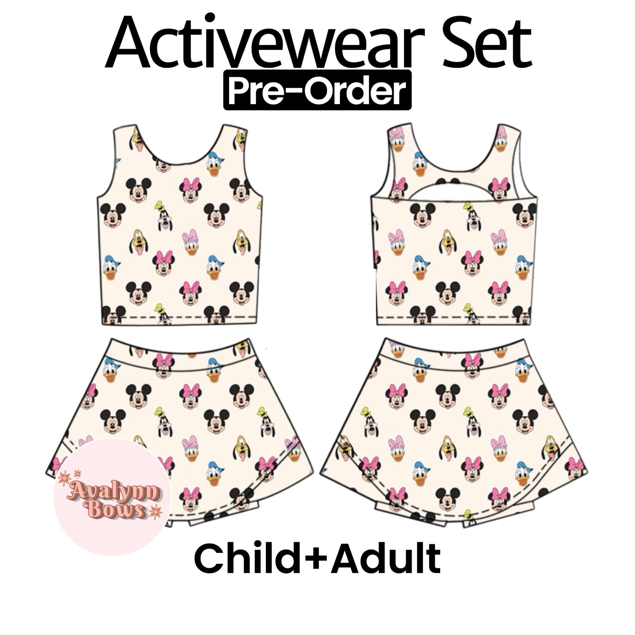 Mouse Friends| Activewear Set Preorder Ships Late July