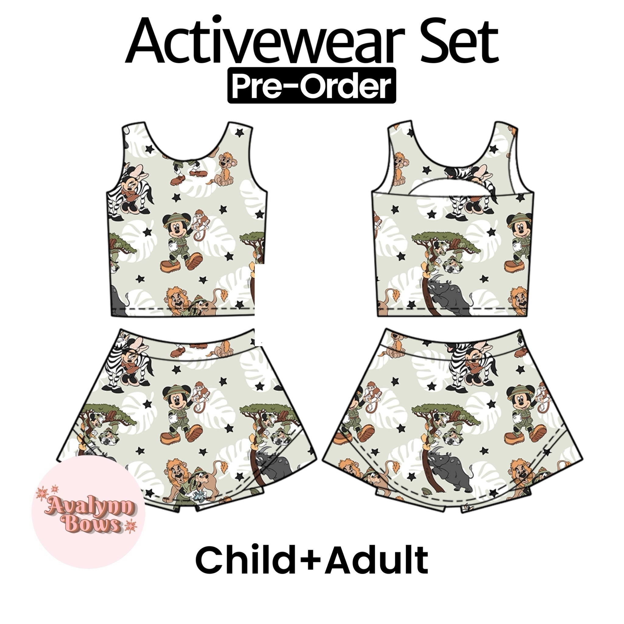 Safari Mouse | Activewear Set Preorder Ships Late July