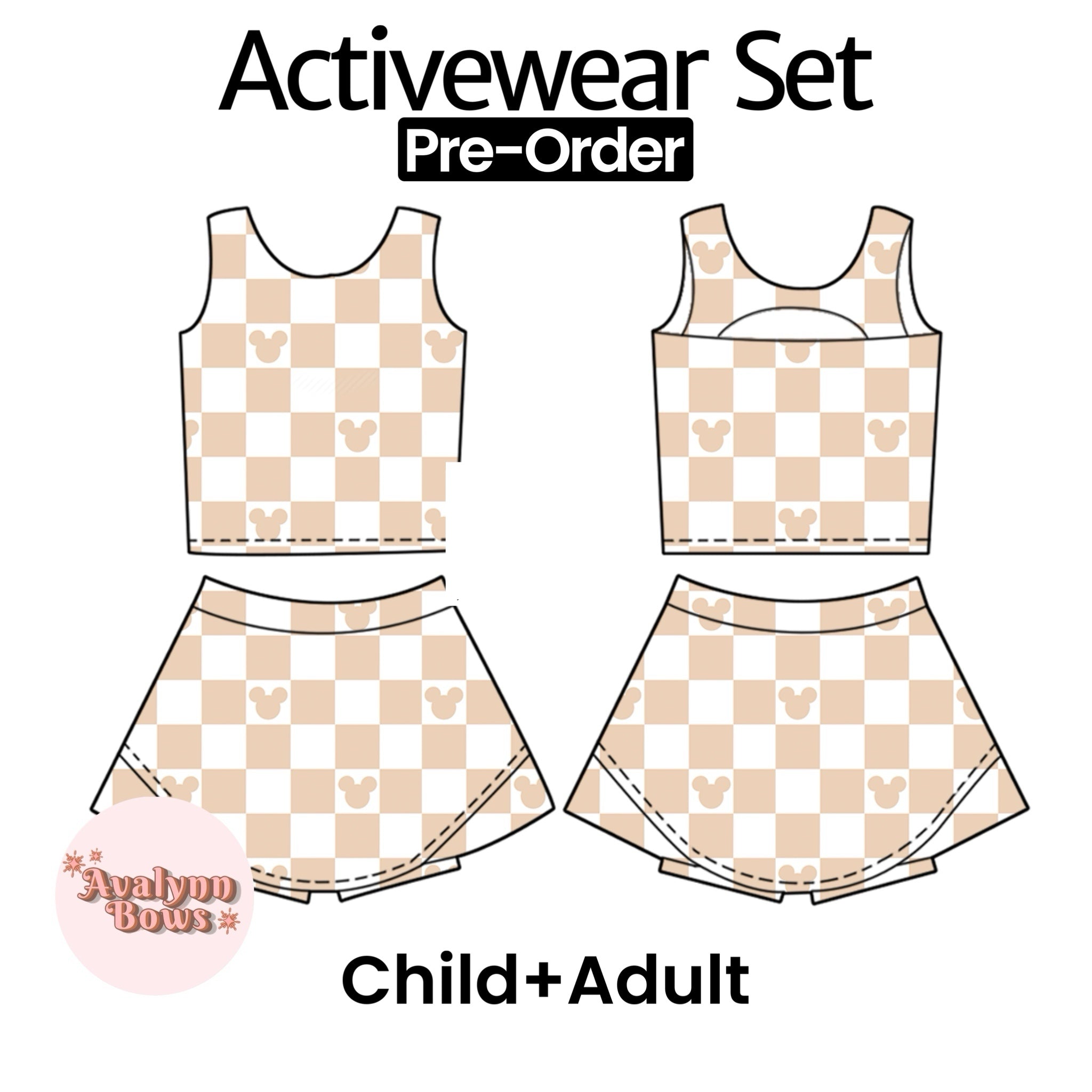 Checkered Mouse | Activewear Set Preorder Ships Late July
