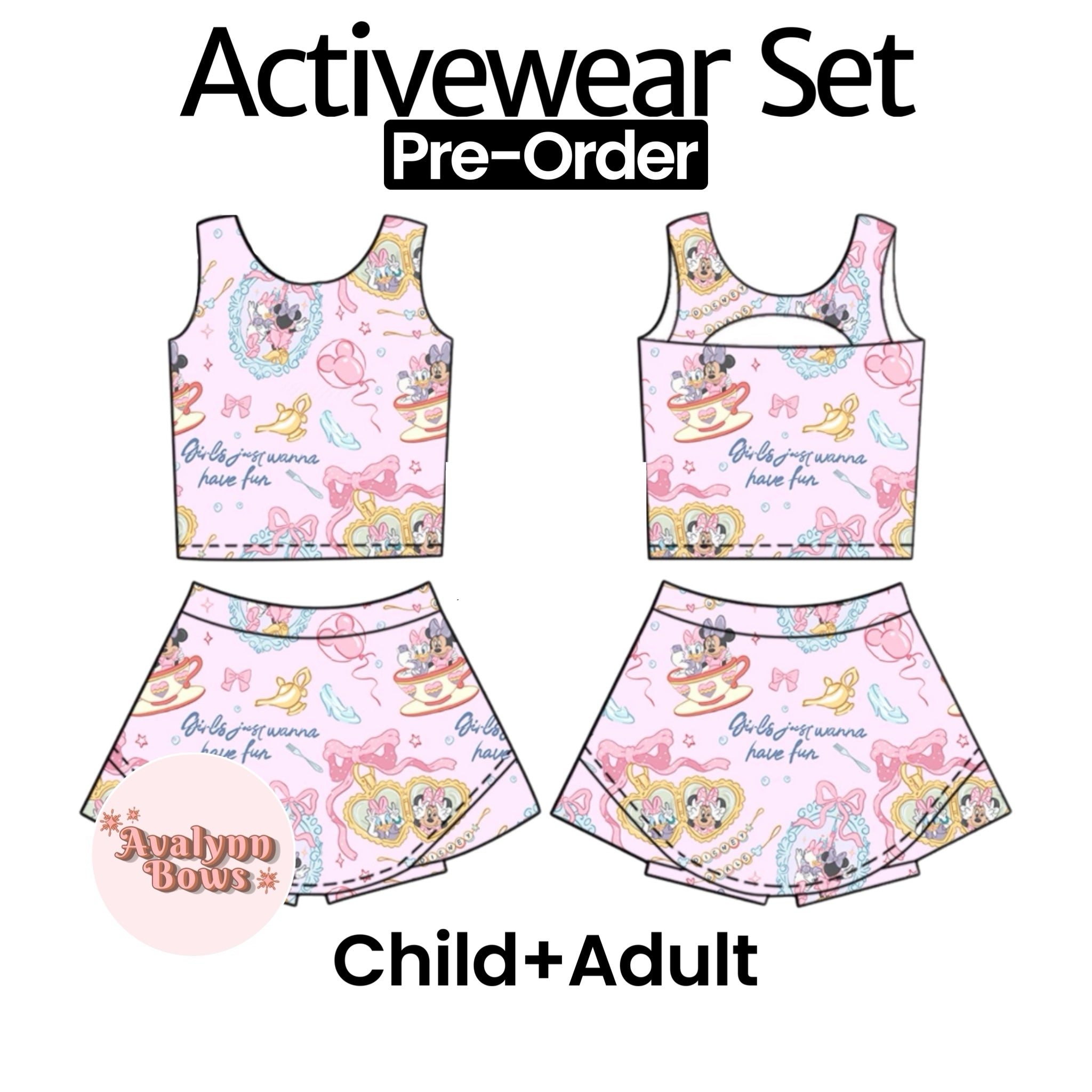 Girl Tea Cups| Activewear Set Preorder Ships Late July