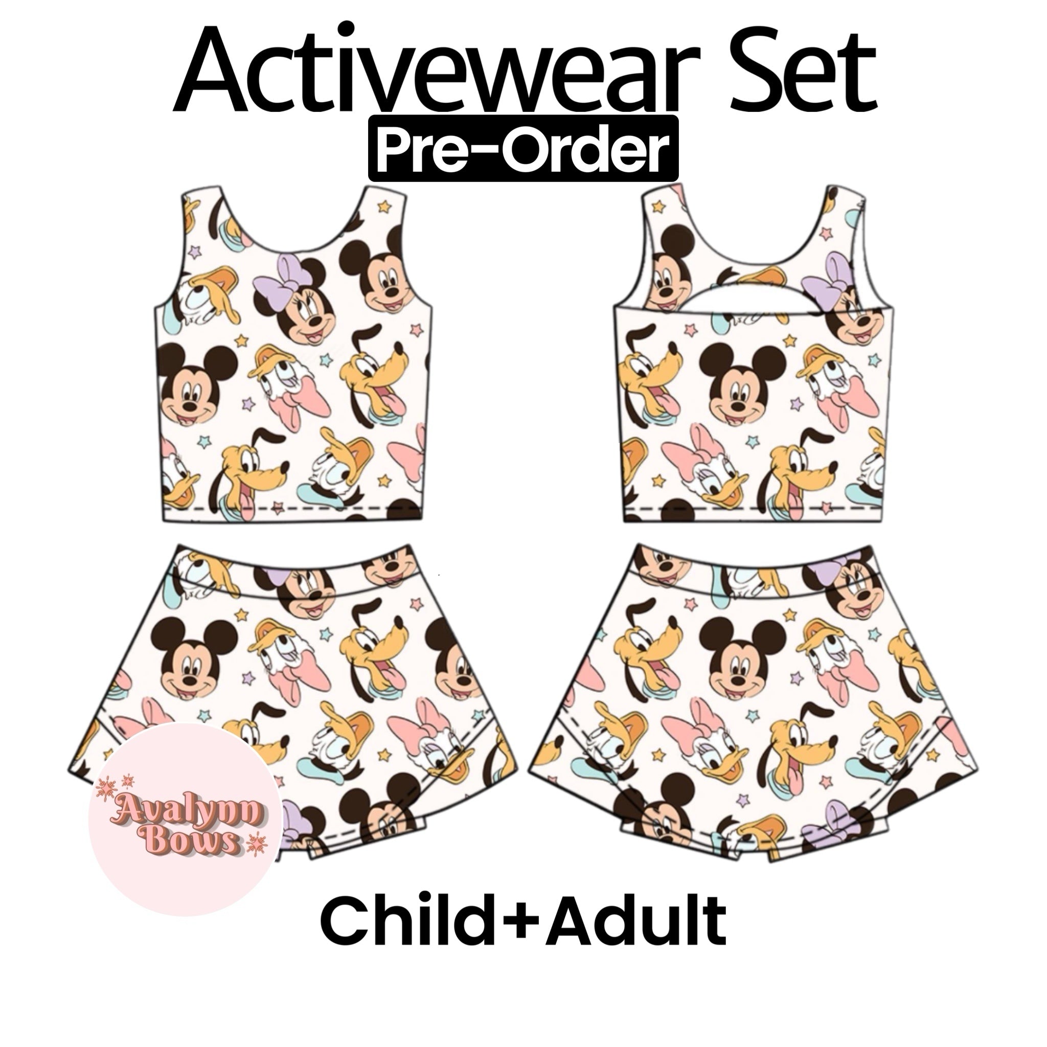 Mouse Friends| Activewear Set Preorder Ships Late July