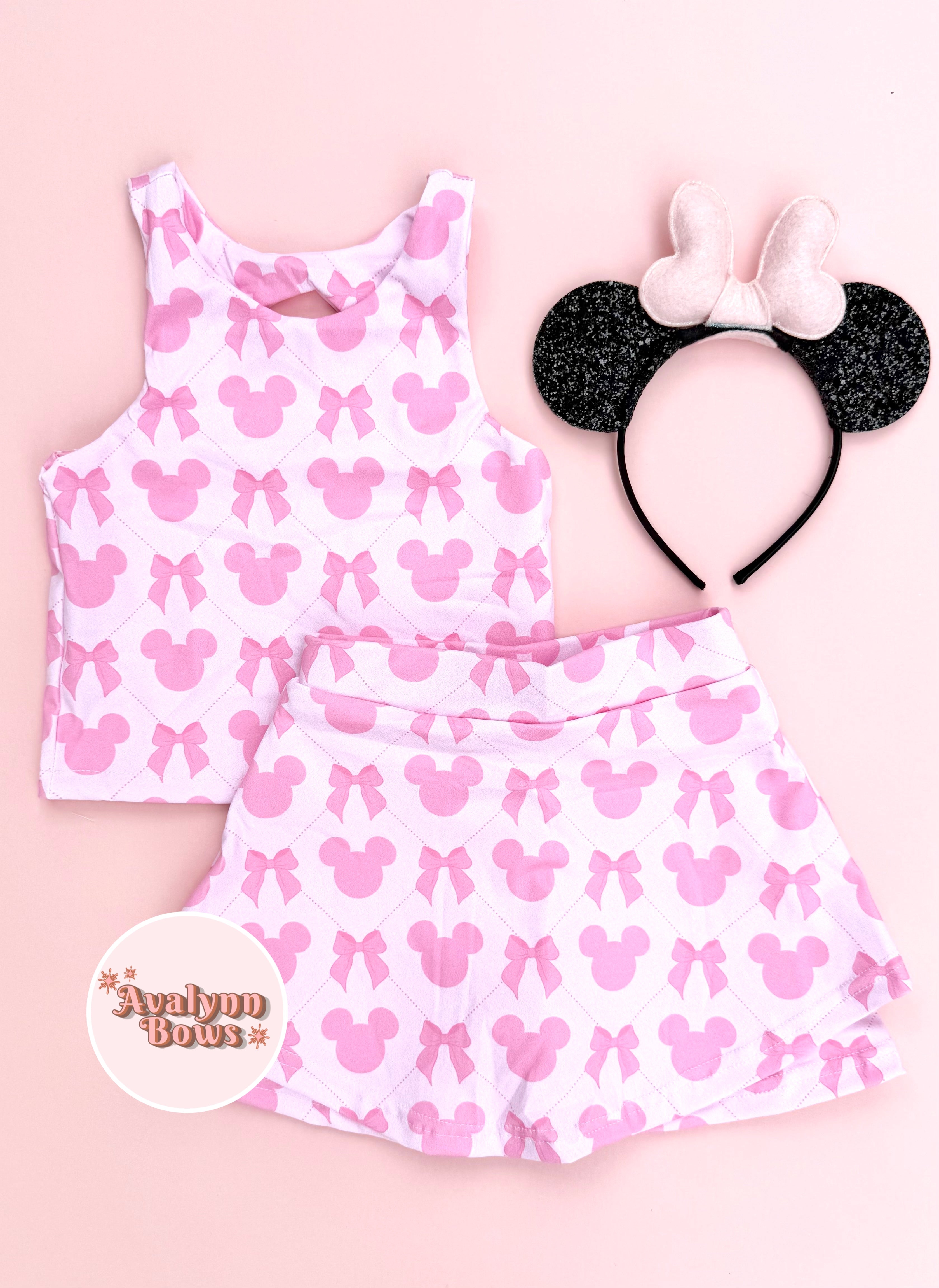 Pink Bow Mouse| Activewear Set