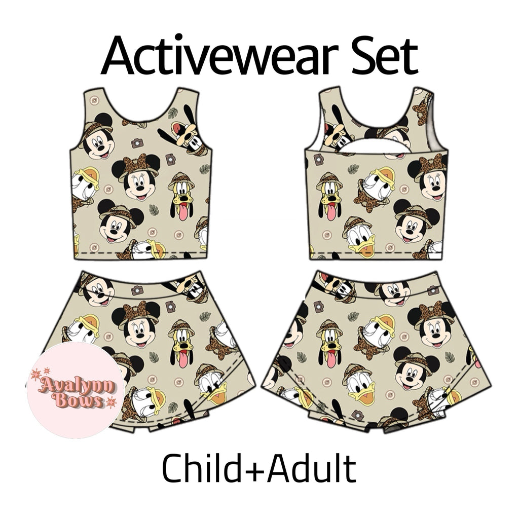 Safari Mouse| Activewear Set Preorder Ships Late July