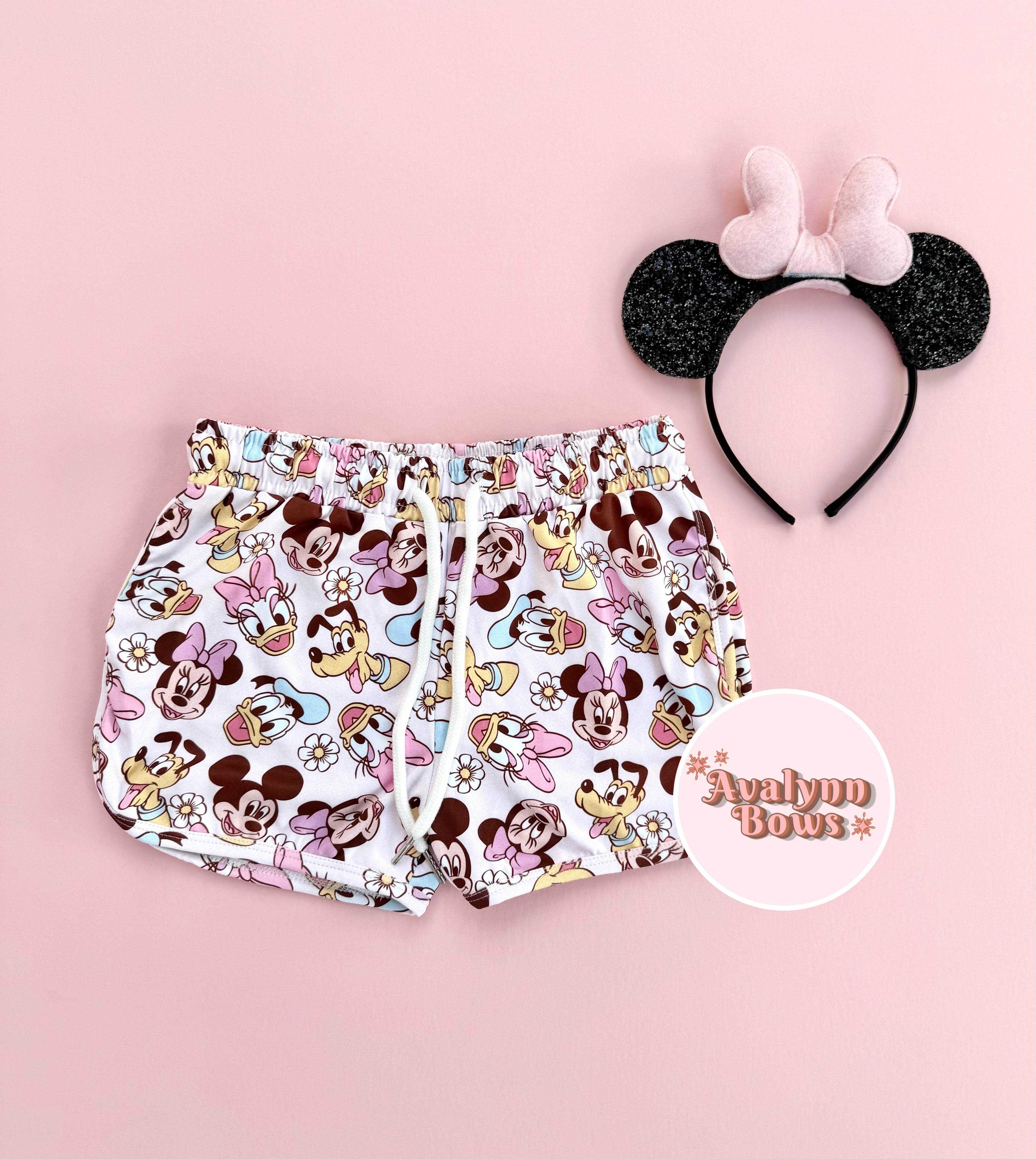 Floral Mouse | Activewear Shorts
